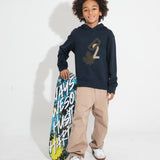 Dsquared2 Kids Felpa Blu con Cappuccio con Stampa Leaf per Bambini