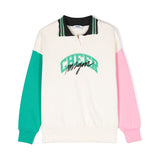 MSGM Kids Felpa Crema con Stampa per Bambine