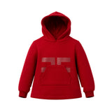 Elisabetta Franchi Kids Felpa con Cappuccio Rossa in Cotone con Maxi Logo Tono su Tono per Neonate