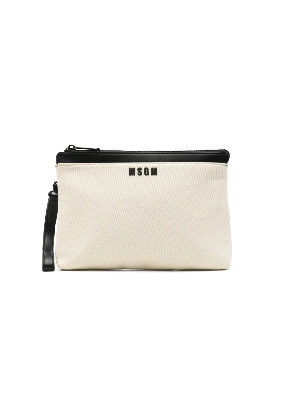 MSGM Kids Borsa Pochette Crema con Logo