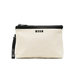 MSGM Kids Borsa Pochette Crema con Logo