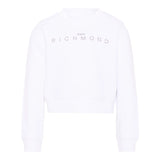 John Richmond Kids Felpa Bianco con Logo Strass per Bambine