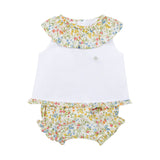 Deolinda Kids Completo Bianco Fantasia Fiori per Neonate