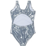 Diesel Kids Costume Intero Argento con Stampa Logo per Bambine