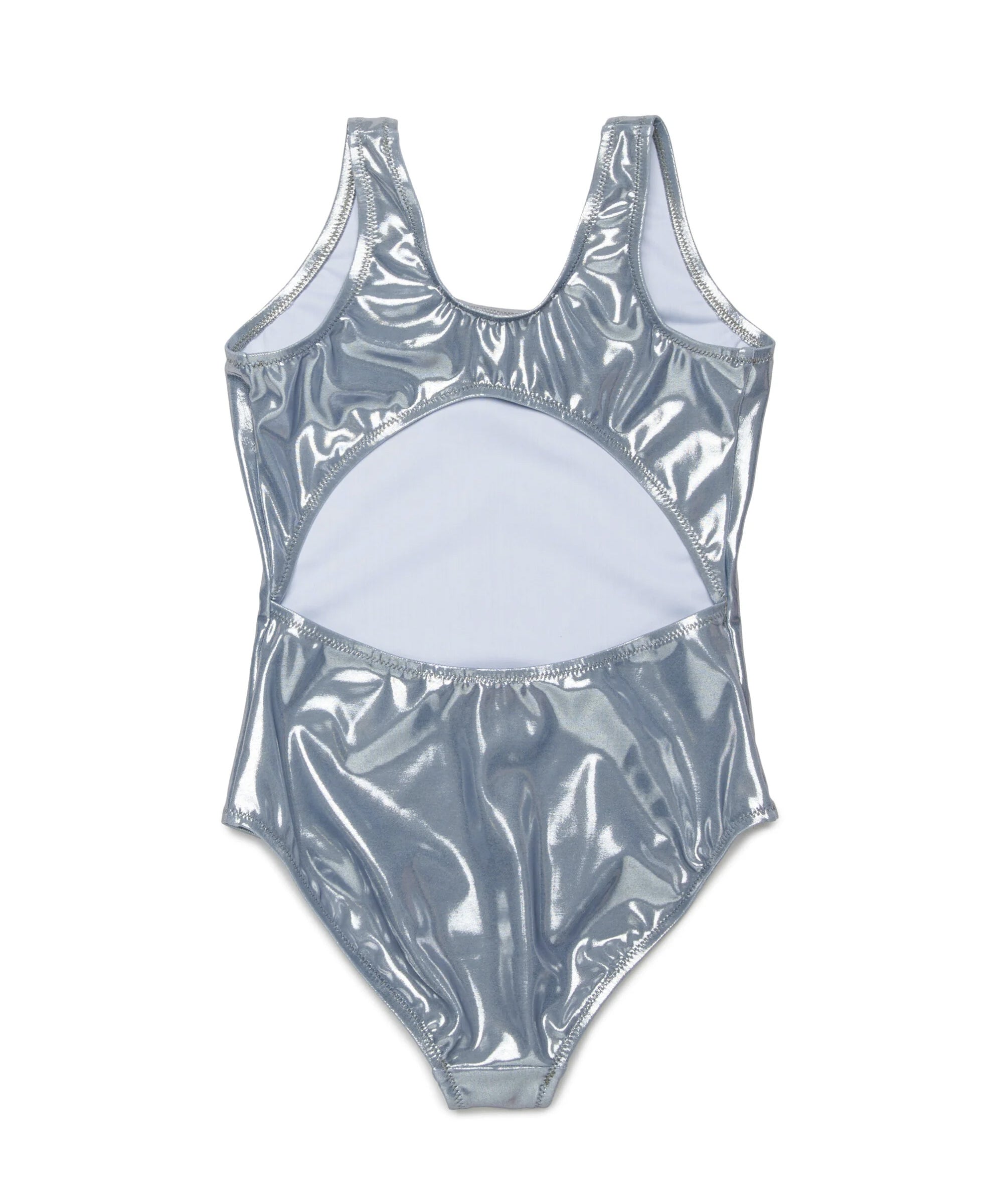 Diesel Kids Costume Intero Argento con Stampa Logo per Bambine