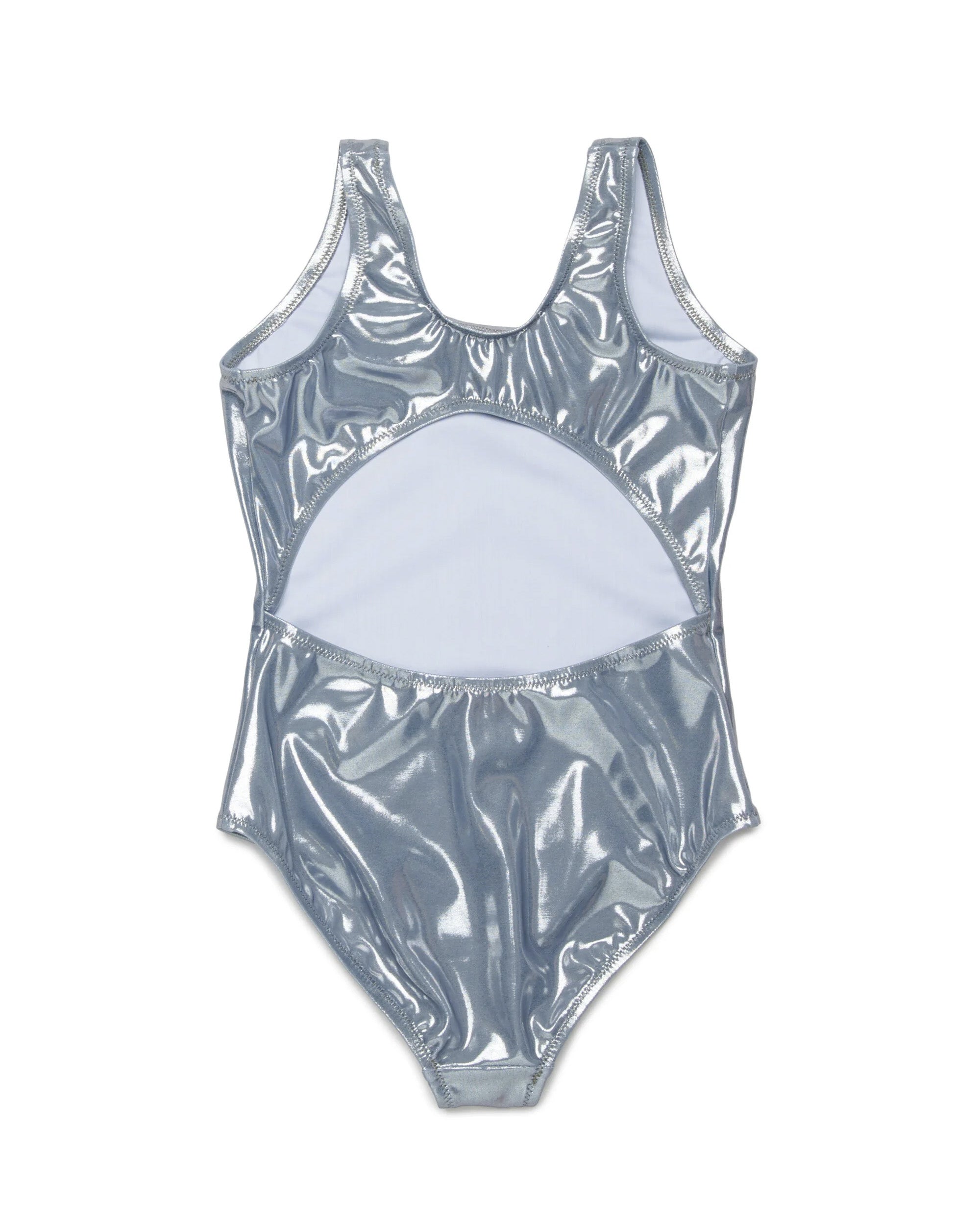 Diesel Kids Costume Intero Argento con Stampa Logo per Bambine