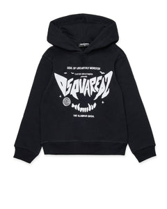 Dsquared2 Kids Felpa con Cappuccio nera per Bambino