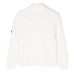 C.P. Company Kids Maglione Bianco con Zip a Coste per Bambini
 (retro)