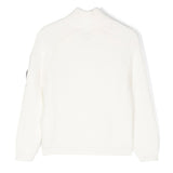 C.P. Company Kids Maglione Bianco con Zip a Coste per Bambini
 (retro)