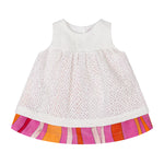 Emilio Pucci Kids Abito Fantasia Bianco e Rosa per Neonate