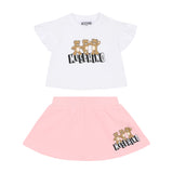 Moschino Kids Completo T-shirt con Stampa Logo e Gonna con Stampa Logo