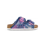 Colors of California Multicolor Double Band Sandal with Rhinestones for Girls