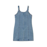 Twinset Kids Abito in Denim con Maxi Fiocco per Bambine
