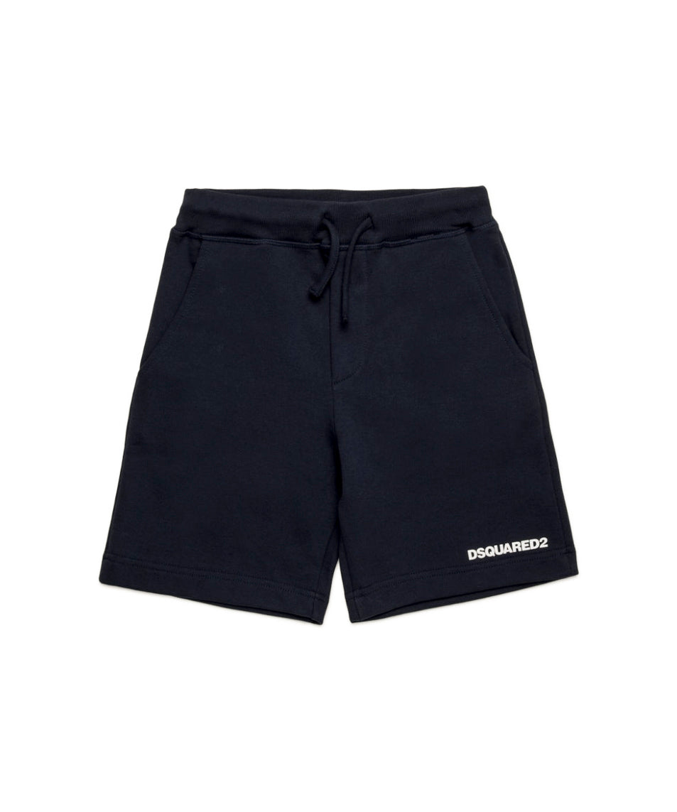Dsquared2 Kids Short Neri con Logo per Bambini