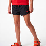 Diesel Kids Black Swimsuit with Drawstring and Contrasting Red Logo for Children