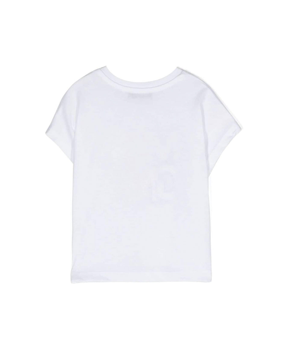 MSGM Kids T-Shirt Bianca con Stampa Logo per Neonate