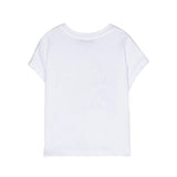 MSGM Kids T-Shirt Bianca con Stampa Logo per Neonate