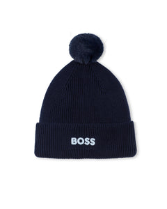 Boss Kids Cappello in Cotone Marine per Neonati