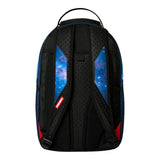 Sprayground Kids Zaino Thin On It Unisex Blu con Stampa Galassia e Shark Mouth Neon