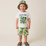 Roberto Cavalli Kids Bermuda Verde Lime a Fantasia per Neonati