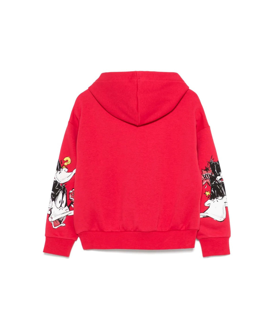 Iceberg Kids Felpa con Cappuccio Rossa con Stampa per Bambini
