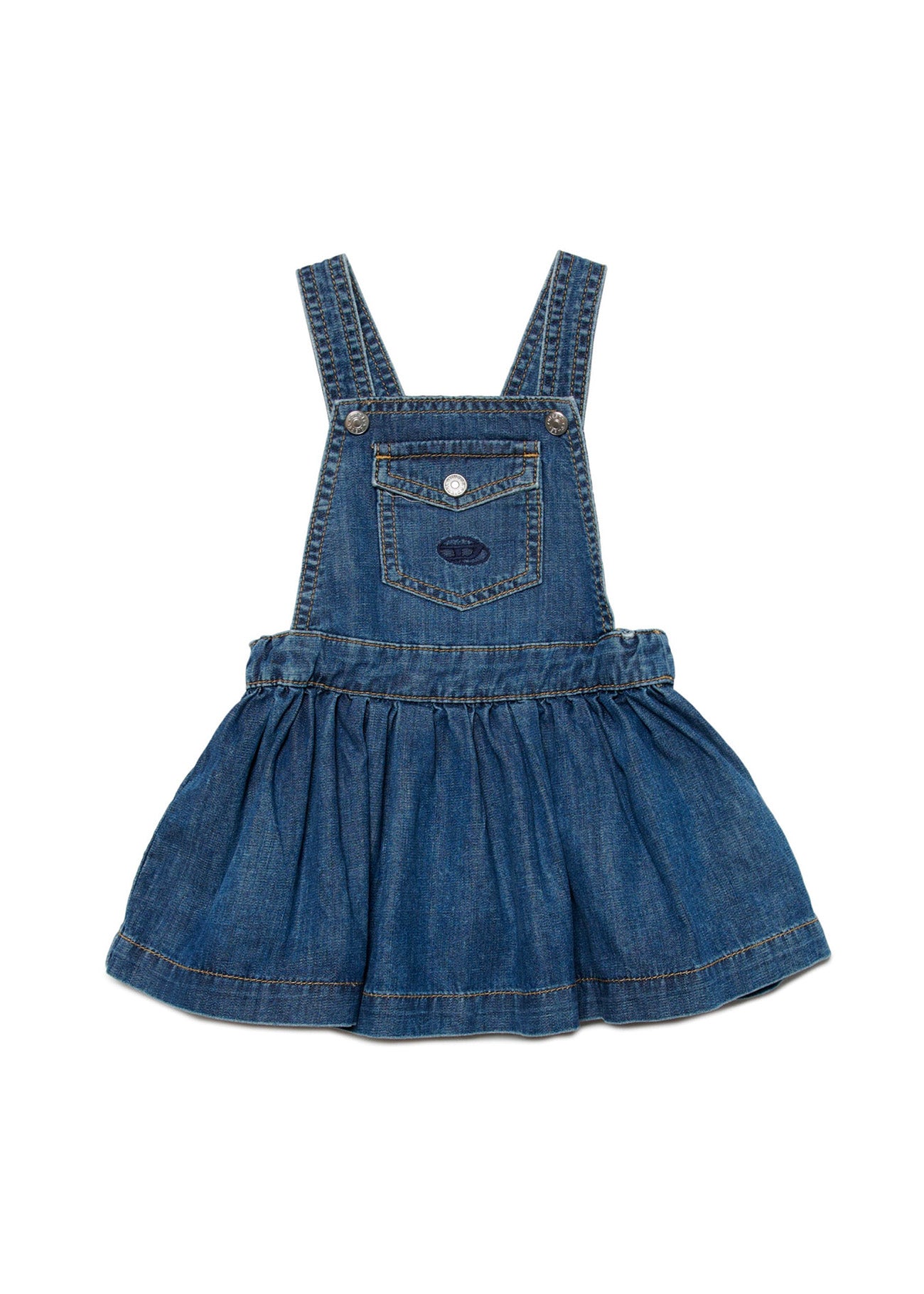 Diesel Kids Salopette di Jeans per Neonate frontale