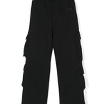 Barrow Kids Pantaloni Neri Stile Cargo con Logo per Bambi(retro)