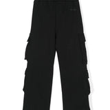 Barrow Kids Pantaloni Neri Stile Cargo con Logo per Bambi(retro)