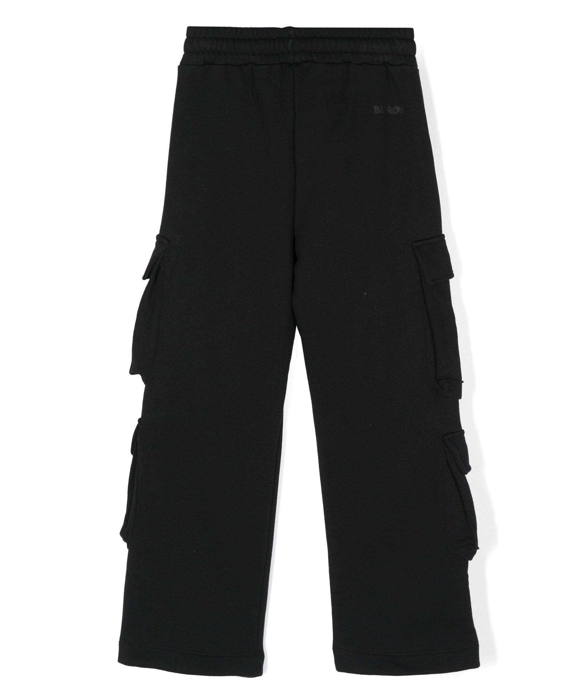 Barrow Kids Pantaloni Neri Stile Cargo con Logo per Bambi(retro)