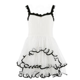 Elisabetta Franchi My Little Girl Ivory/Black Tulle Dress for Girls