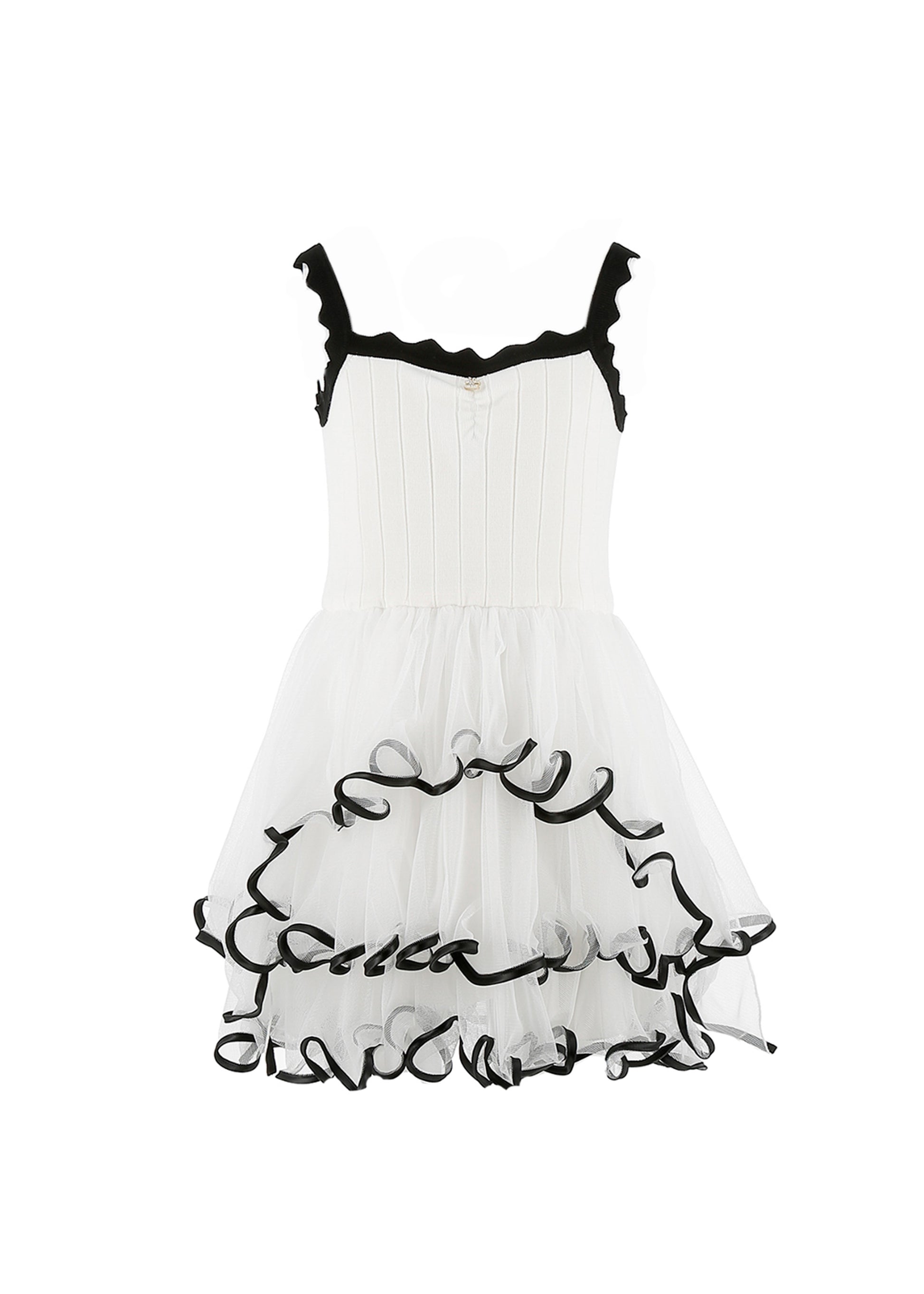 Elisabetta Franchi La Mia Bambina Abito Avorio/Nero in Tulle per Bambine