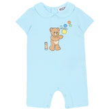 Moschino Kids Pagliaccetto con Stampa e Chiusura con Bottoni sul Retro per Neonate