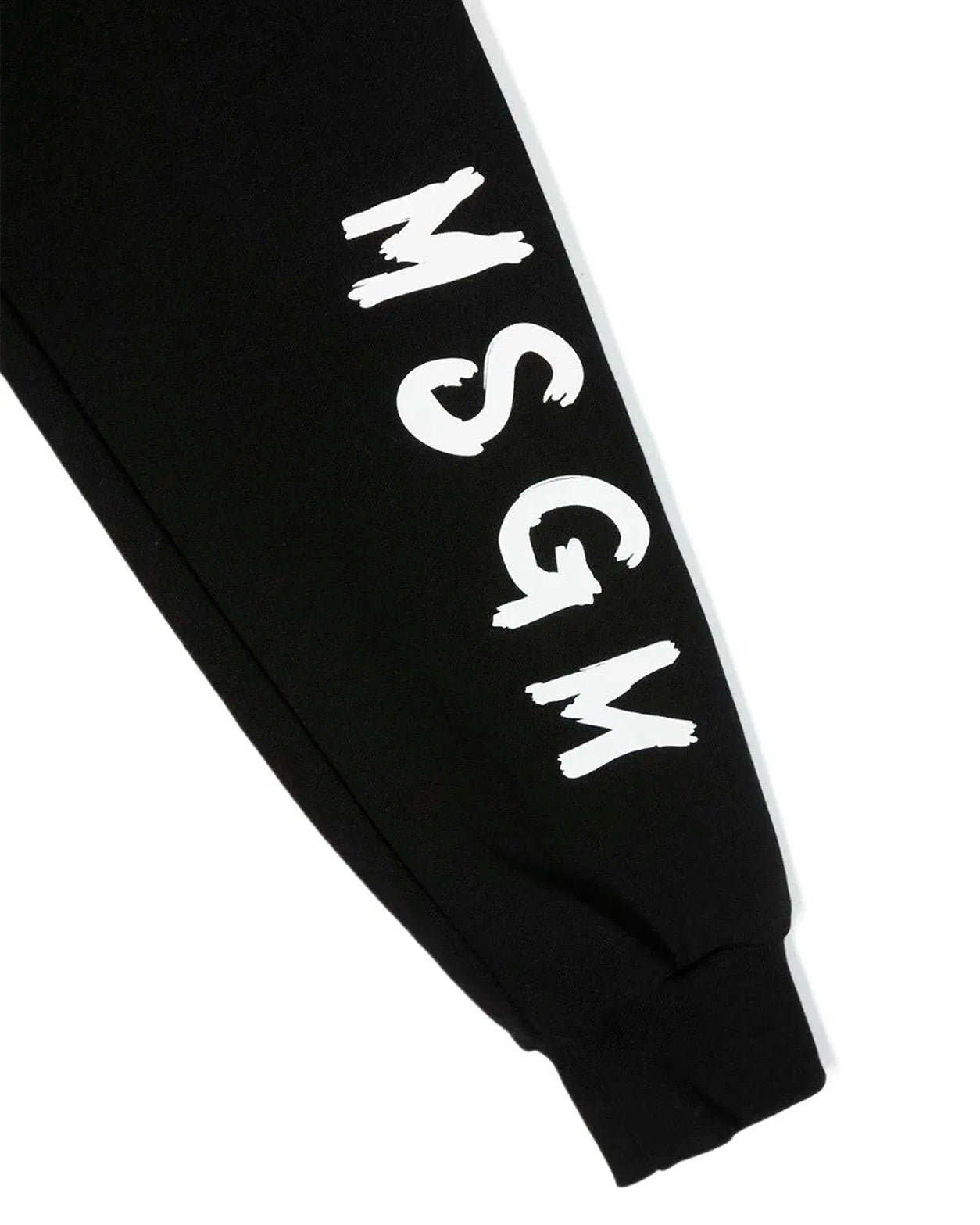 MSGM Kids Pantaloni in Tuta Neri con Logo per Bambini