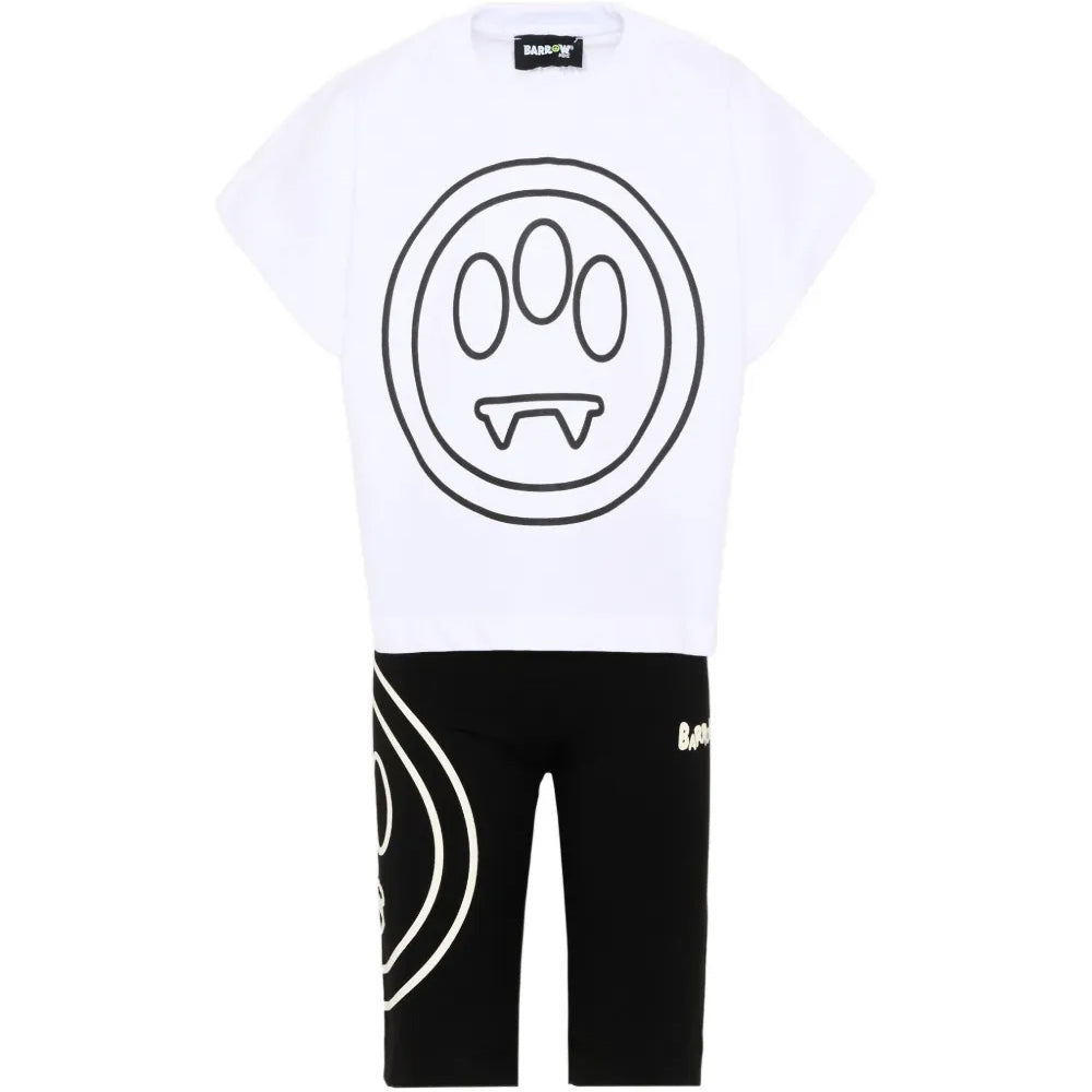 Barrow Kids Completo Bianco e Nero con Logo per Bambini