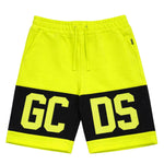 GCDS Bermuda Giallo/Nero con Banda Logo per Bambini