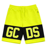 GCDS Bermuda Giallo/Nero con Banda Logo per Bambini