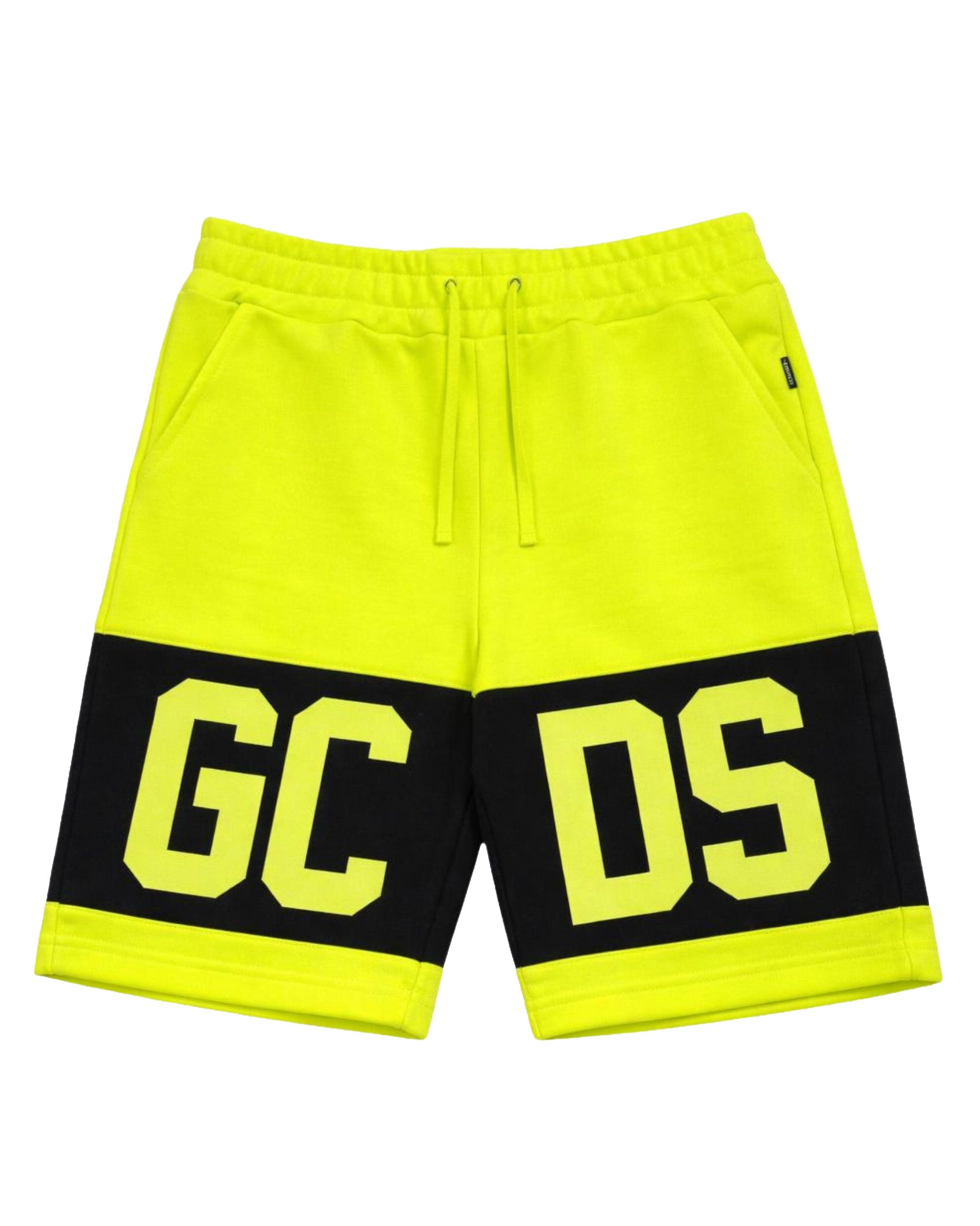 GCDS Bermuda Giallo/Nero con Banda Logo per Bambini