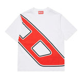 Diesel Kids T-shirt Bianca con Logo Macro D per Bambini