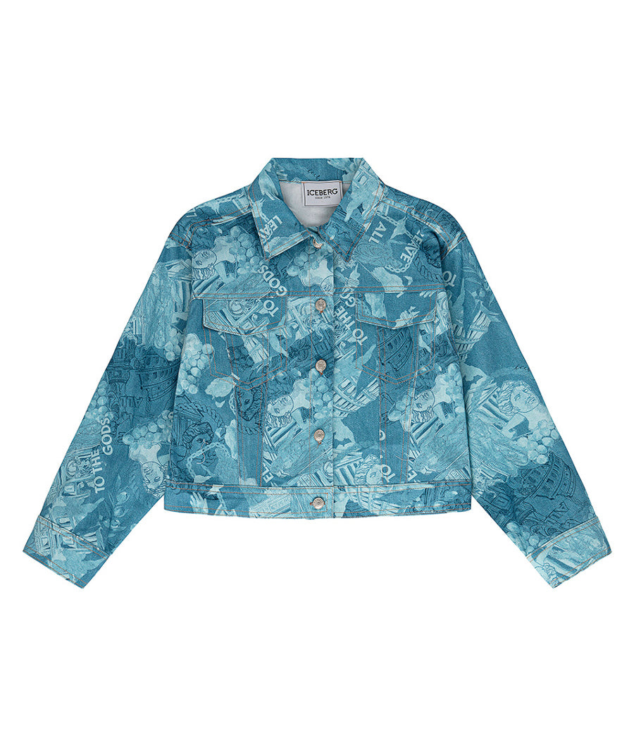 Iceberg Kids Giubbino Crop Denim Tie Dye per Bambine