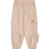 Barrow Kids Pantalone Cargo Beige in Nylon fronte