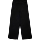 Max&Co Kids Pantalone in Maglia Nero a Gamba Larga con Bande a Contrasto e Logo per Bambine