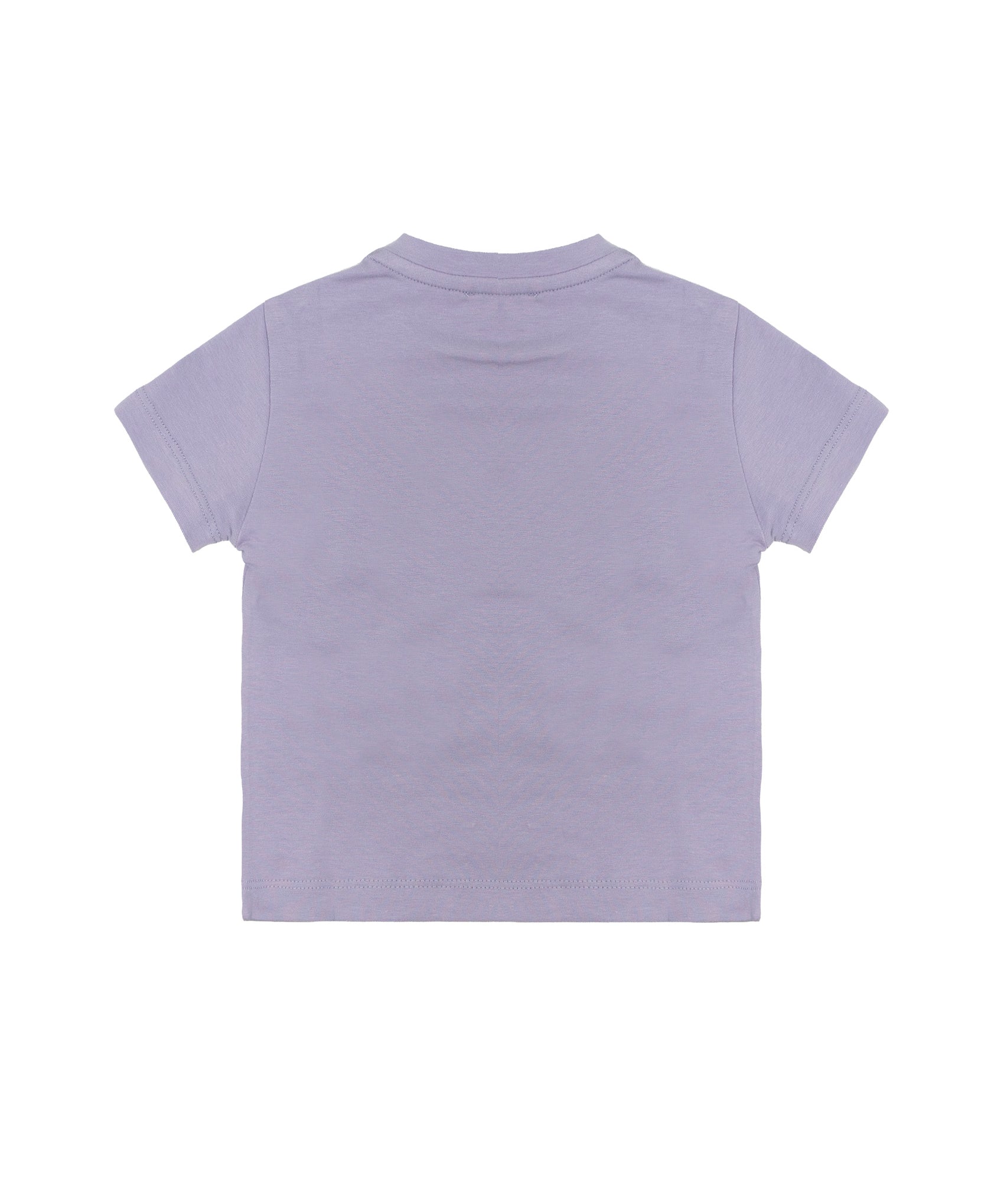 Elisabetta Franchi La Mia Bambina T-shirt Lilla con Stampa Logo Effetto Oro per Neonate