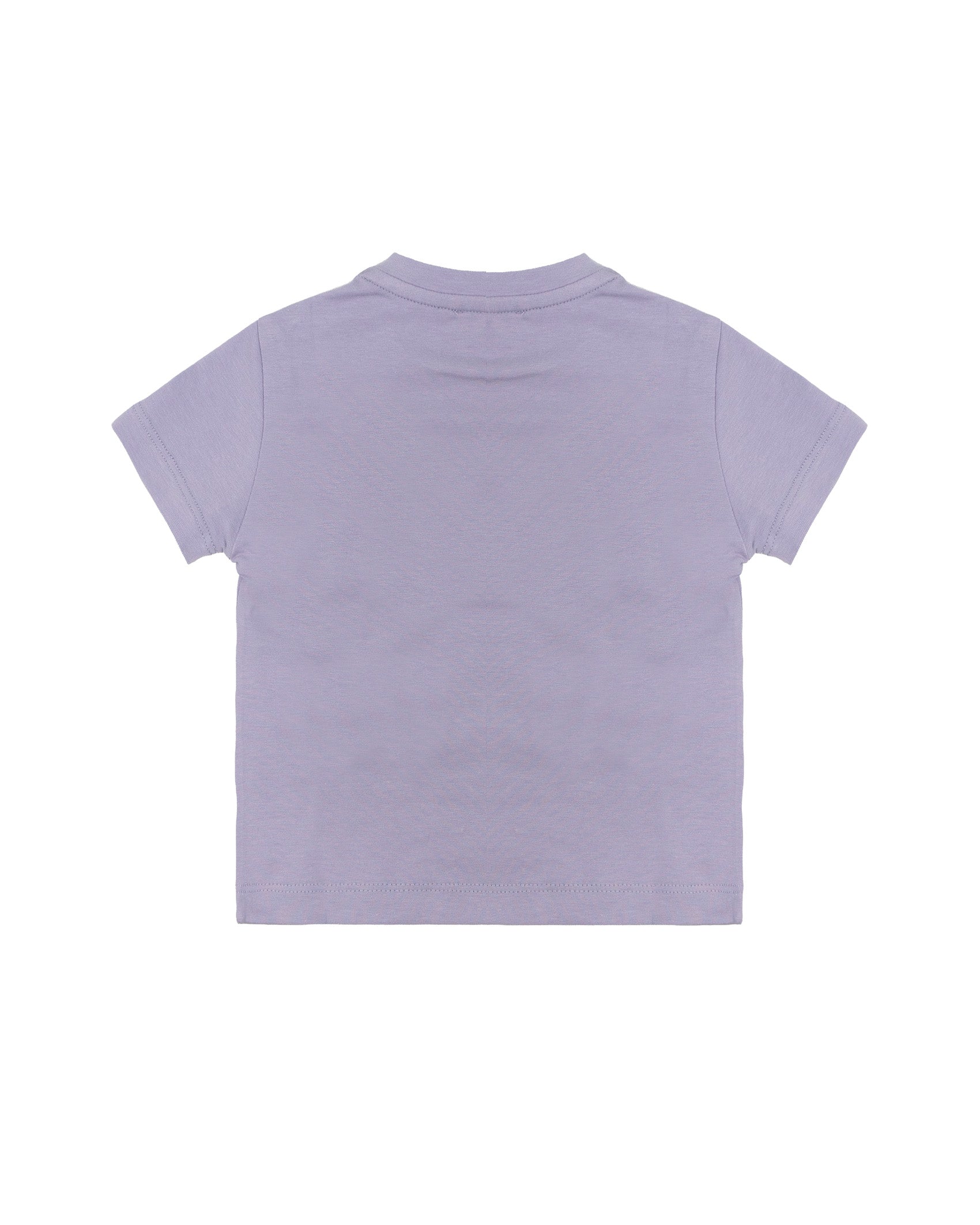Elisabetta Franchi La Mia Bambina T-shirt Lilla con Stampa Logo Effetto Oro per Neonate