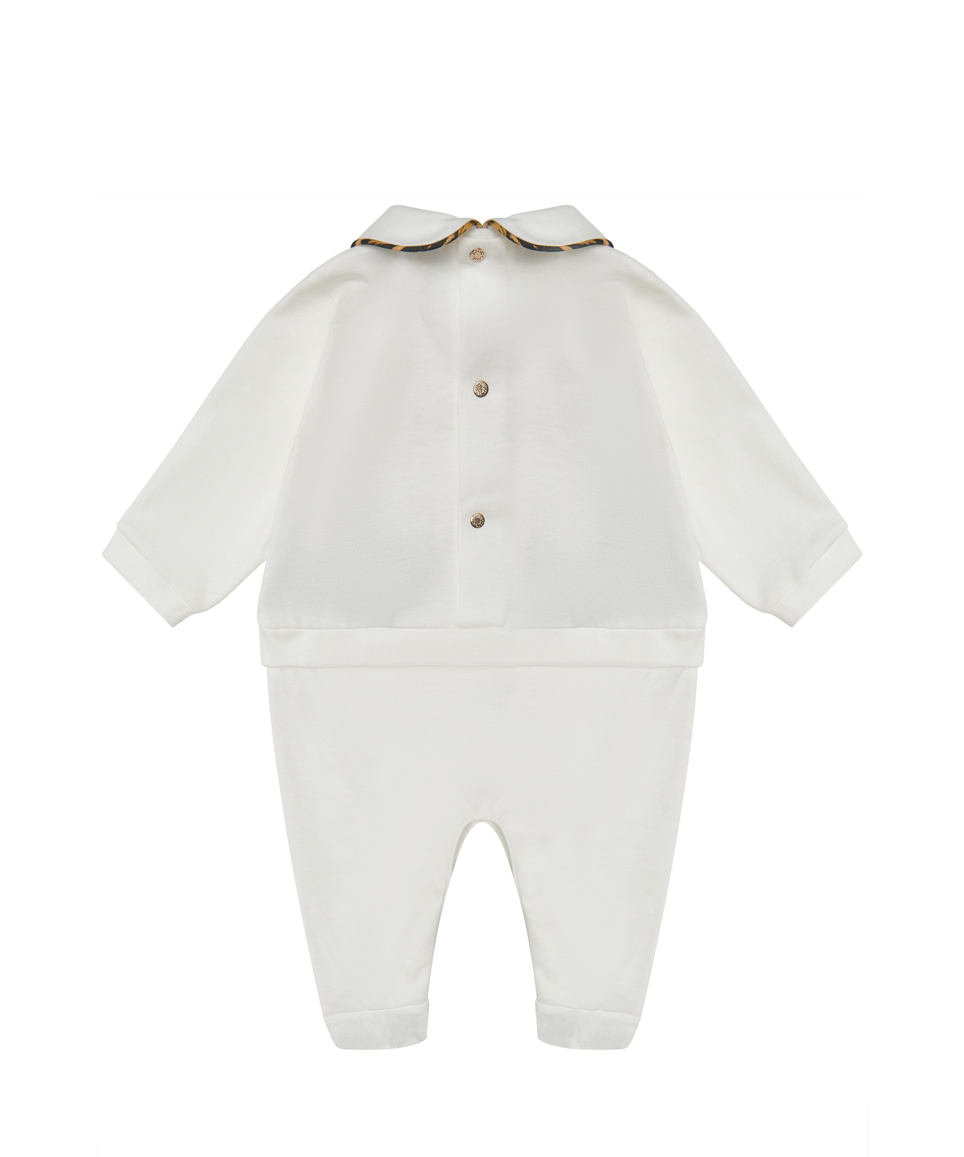 Roberto Cavalli Kids Tutina con Ricamo Logo e Dettaglio Motivo Animalier per Neonate