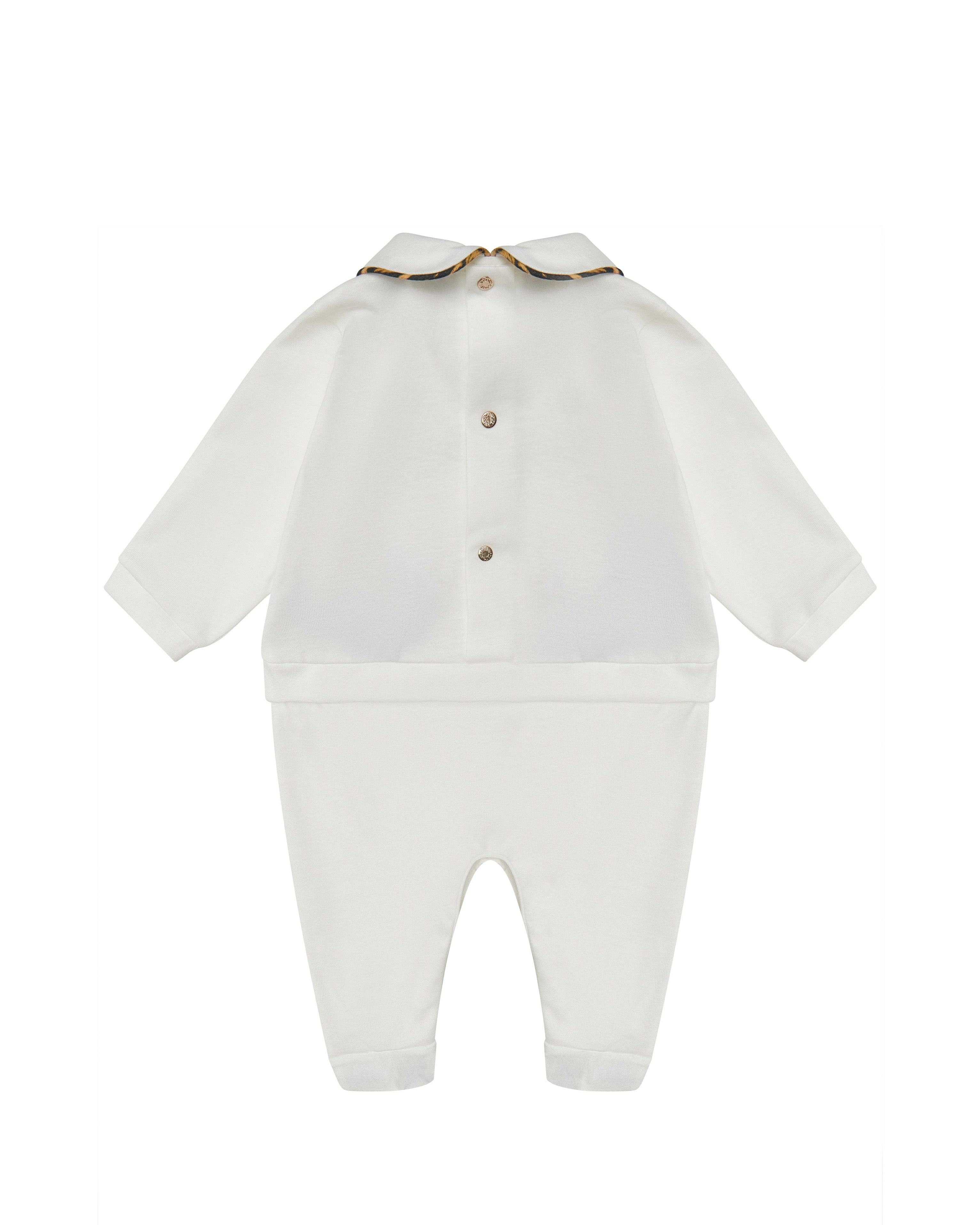 Roberto Cavalli Kids Tutina con Ricamo Logo e Dettaglio Motivo Animalier per Neonate