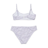 Dsquared Kids Costume Bianco All-Over Viola per Bambine