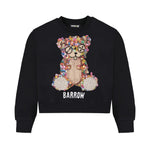 Barrow Kids Felpa Nero con Stampa Teddy Multicolor per Bambine