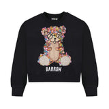 Barrow Kids Felpa Nero con Stampa Teddy Multicolor per Bambine