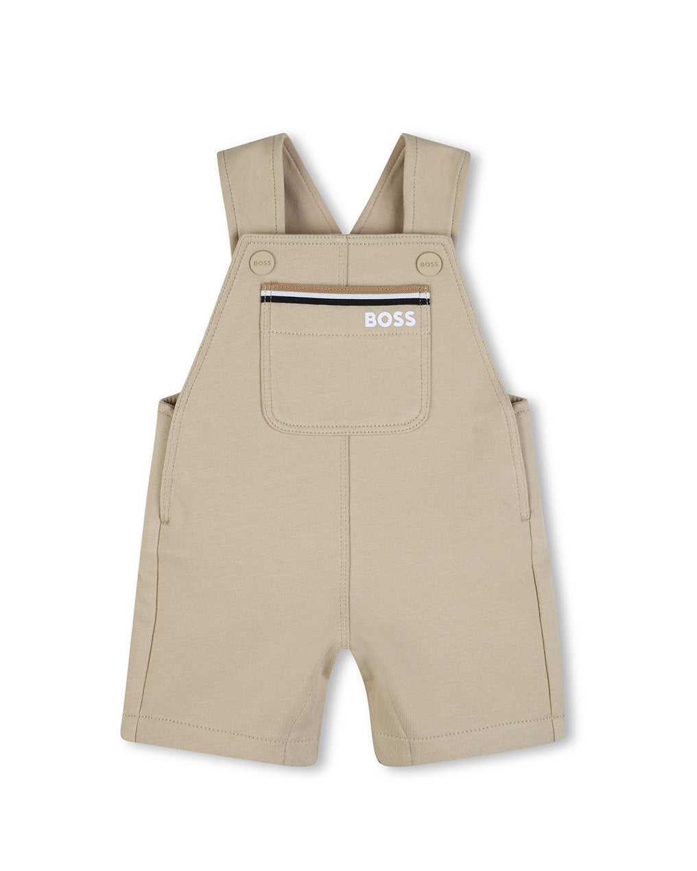 Boss Kids Salopette Beige con Tasca per Neonati