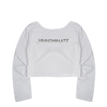 Hinnominate Kids T-Shirt Maniche Lunghe Bianca con Logo Frontale Strass per Bambine